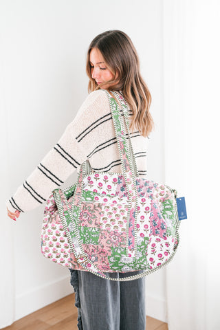 Rhodes Patchwork Duffle Bag - Mauve