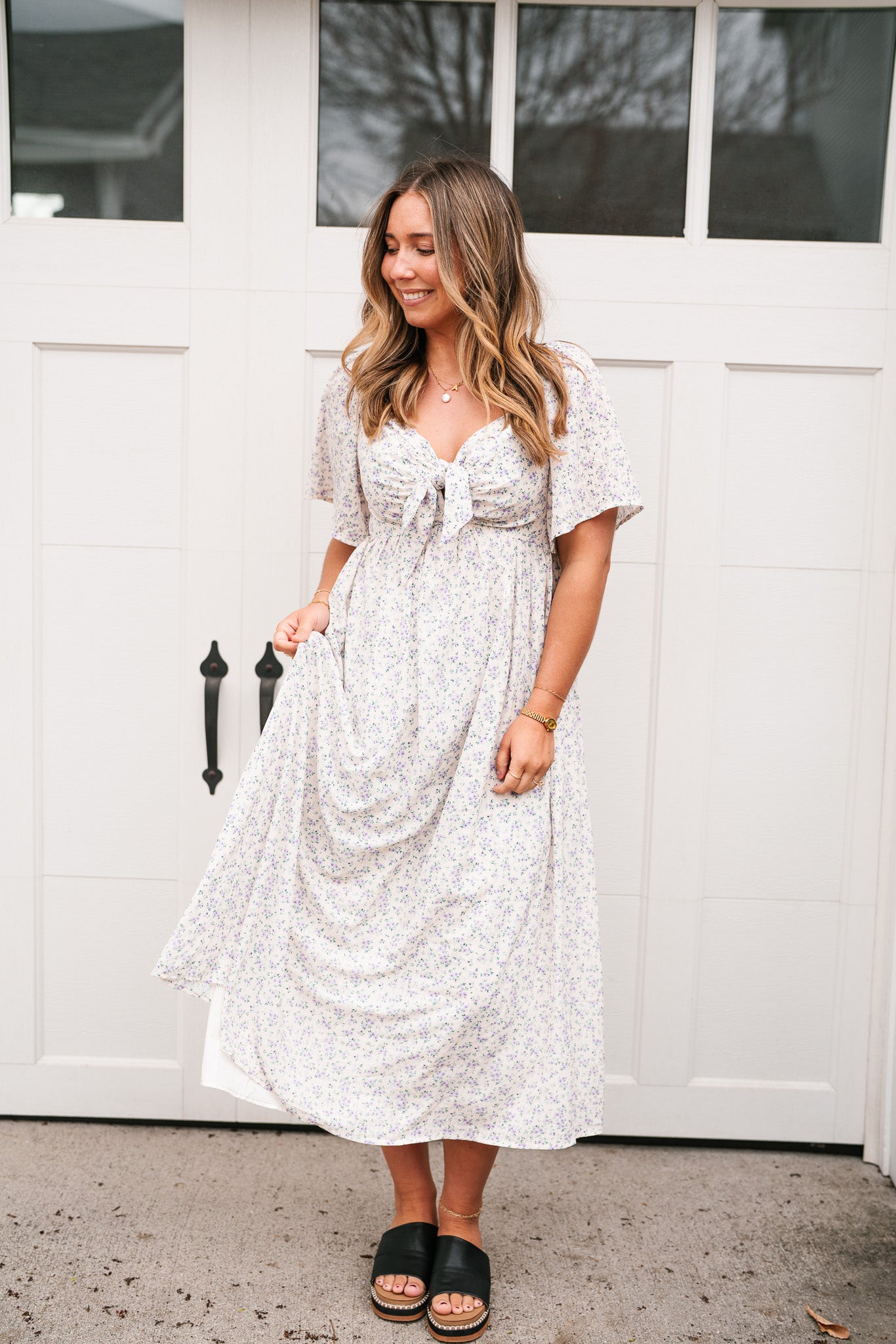 Kalista Floral Tie Front Maxi Dress
