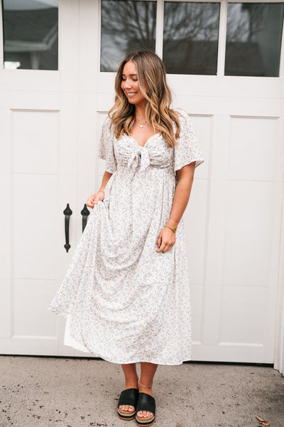 Kalista Floral Tie Front Maxi Dress
