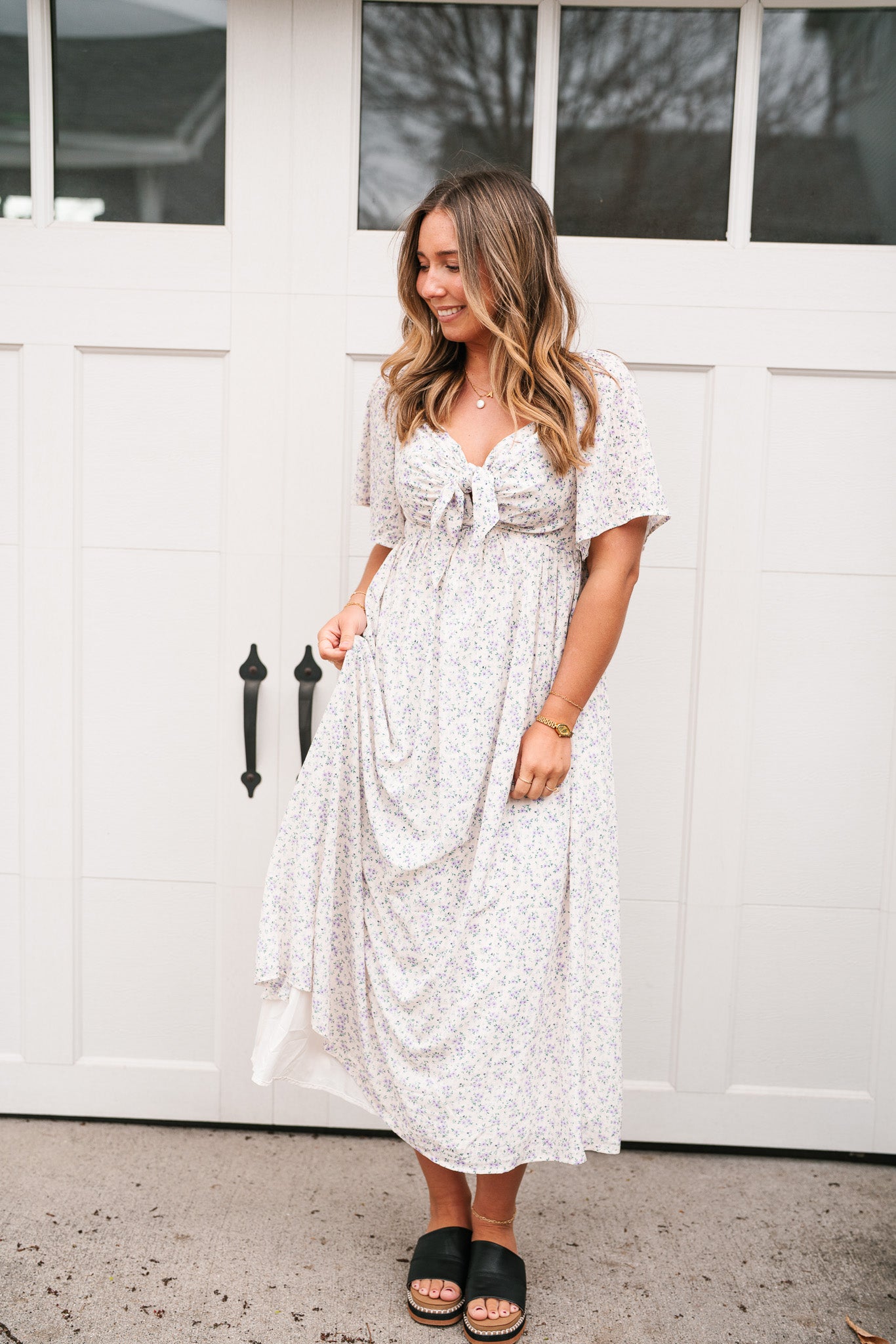 Kalista Floral Tie Front Maxi Dress