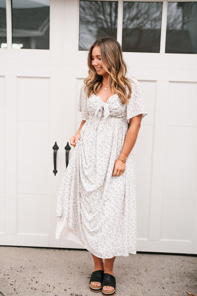 Kalista Floral Tie Front Maxi Dress