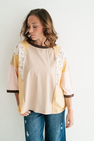 Sunlit Fields Patchwork Top
