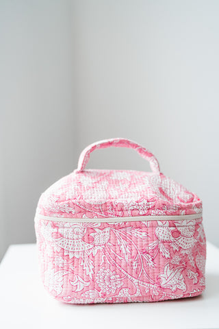 Roma Patchwork Make Up Bag - Pink