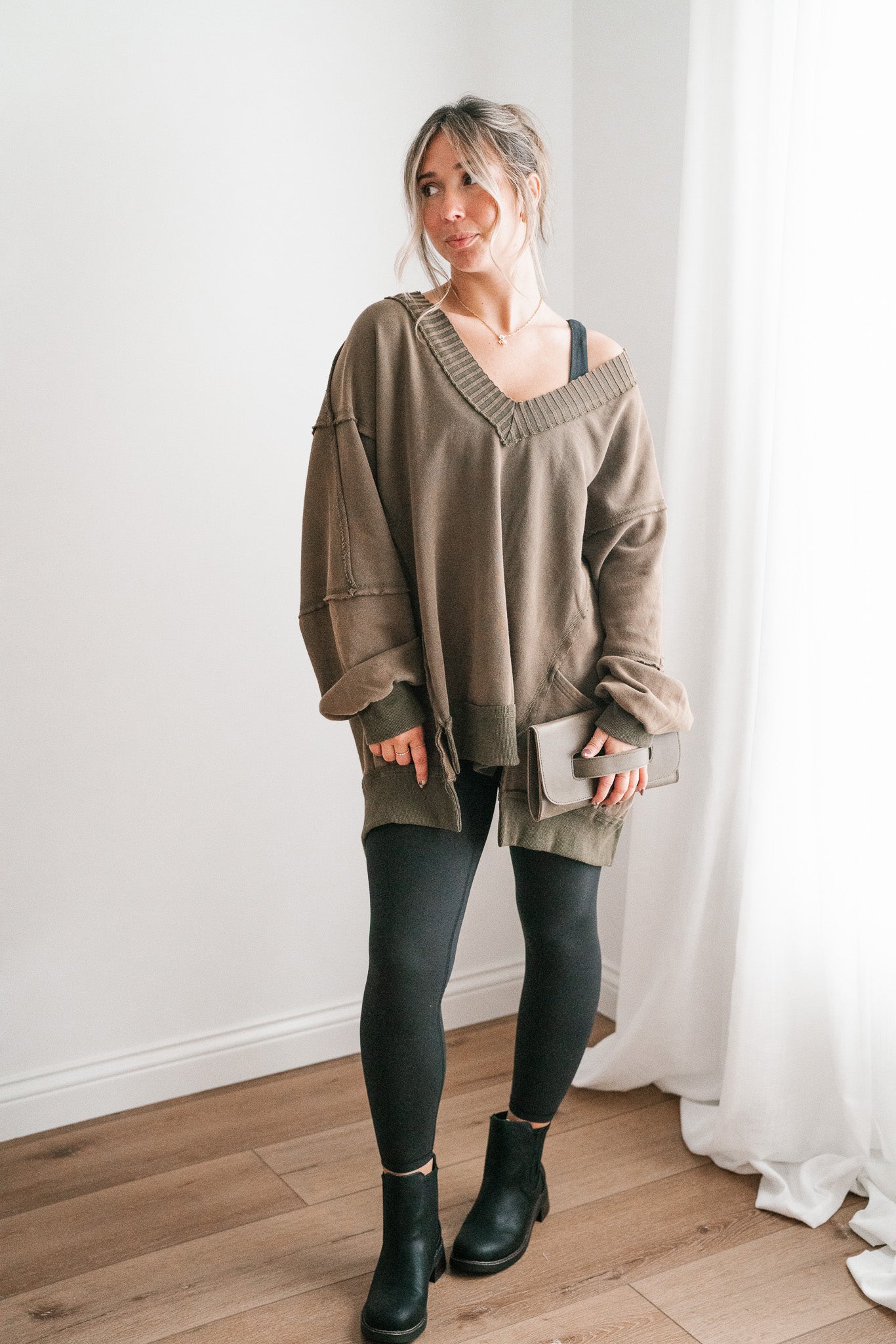 Olive Over You Oversized Top