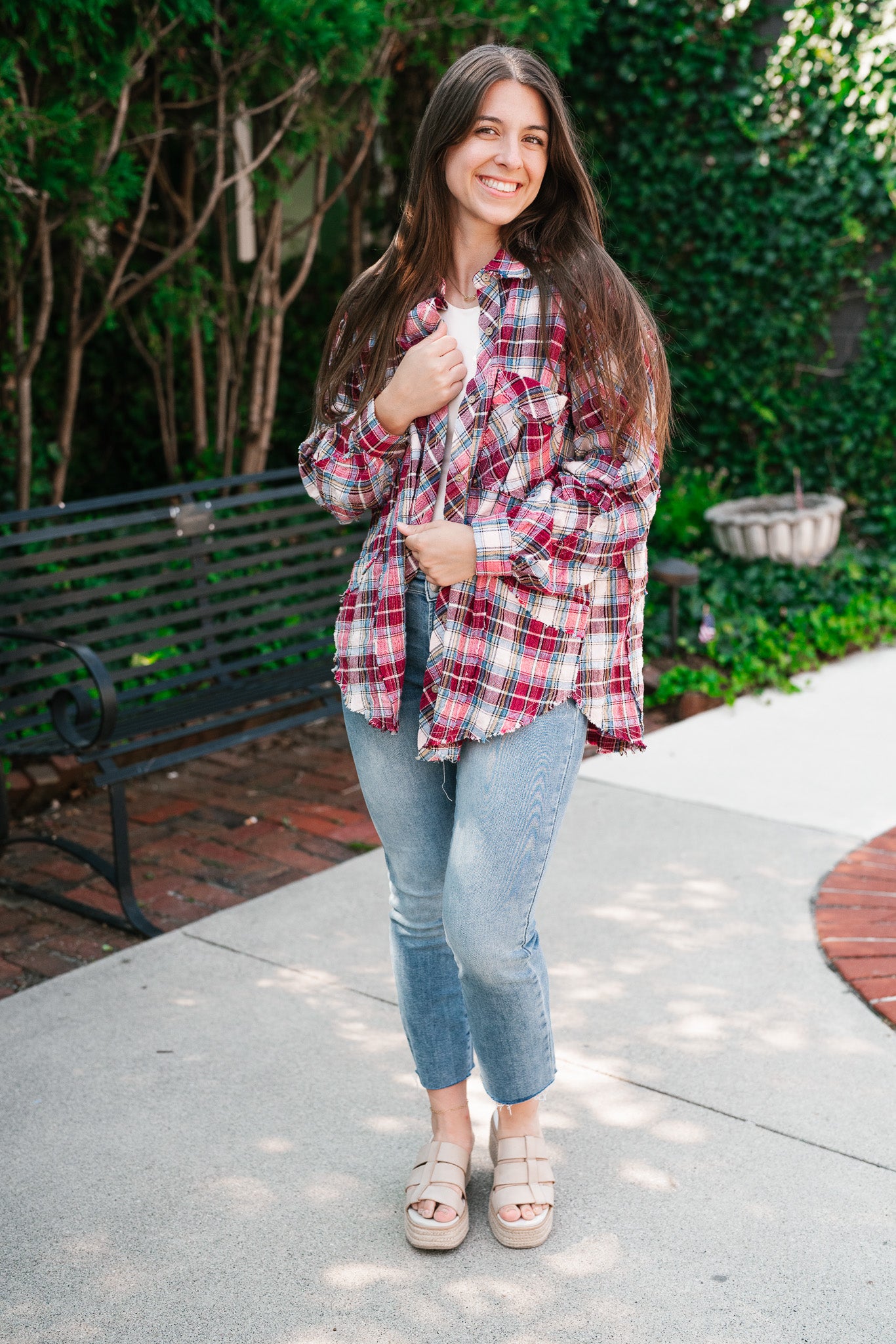 Lucky You Button Up Flannel Top