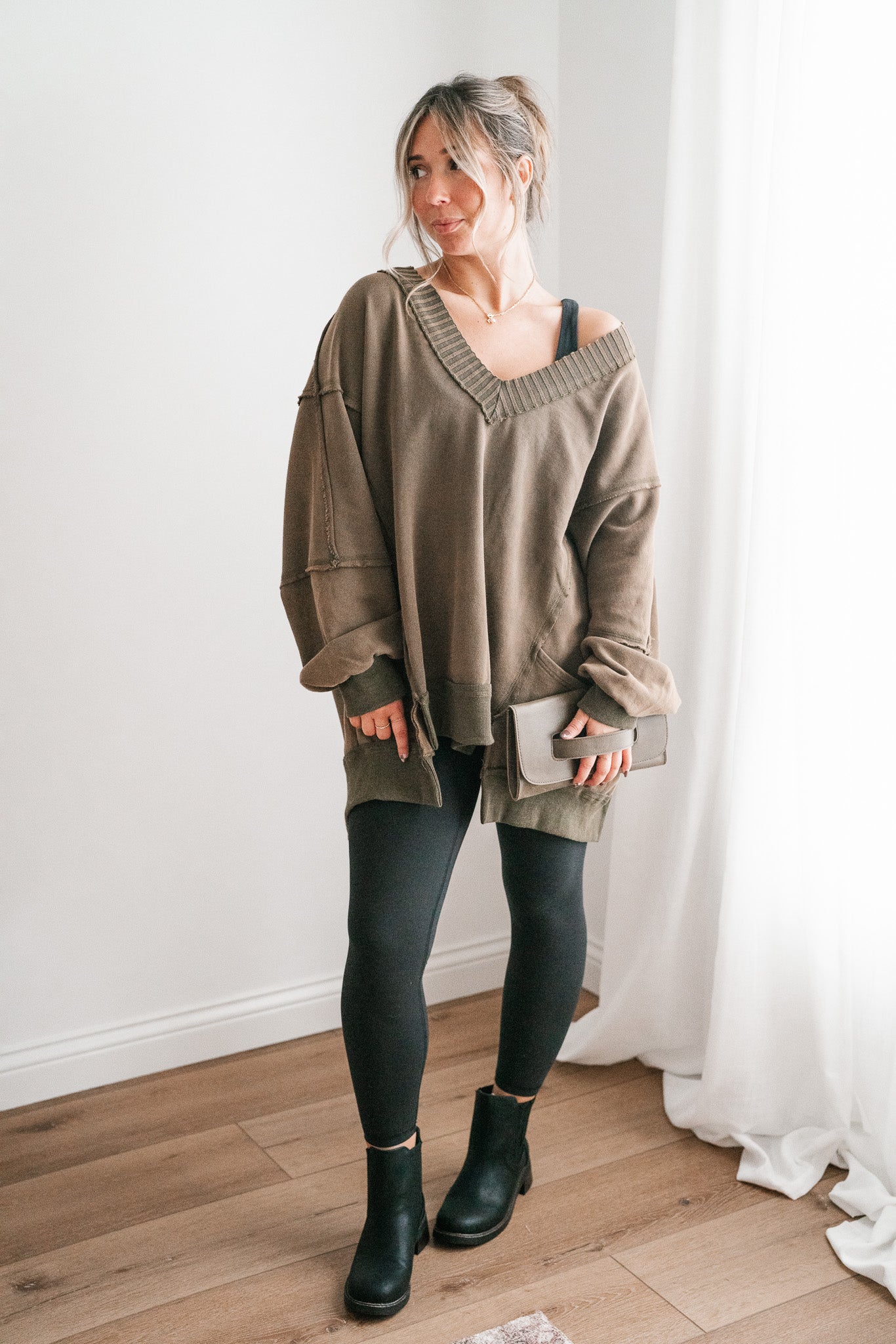 Olive Over You Oversized Top