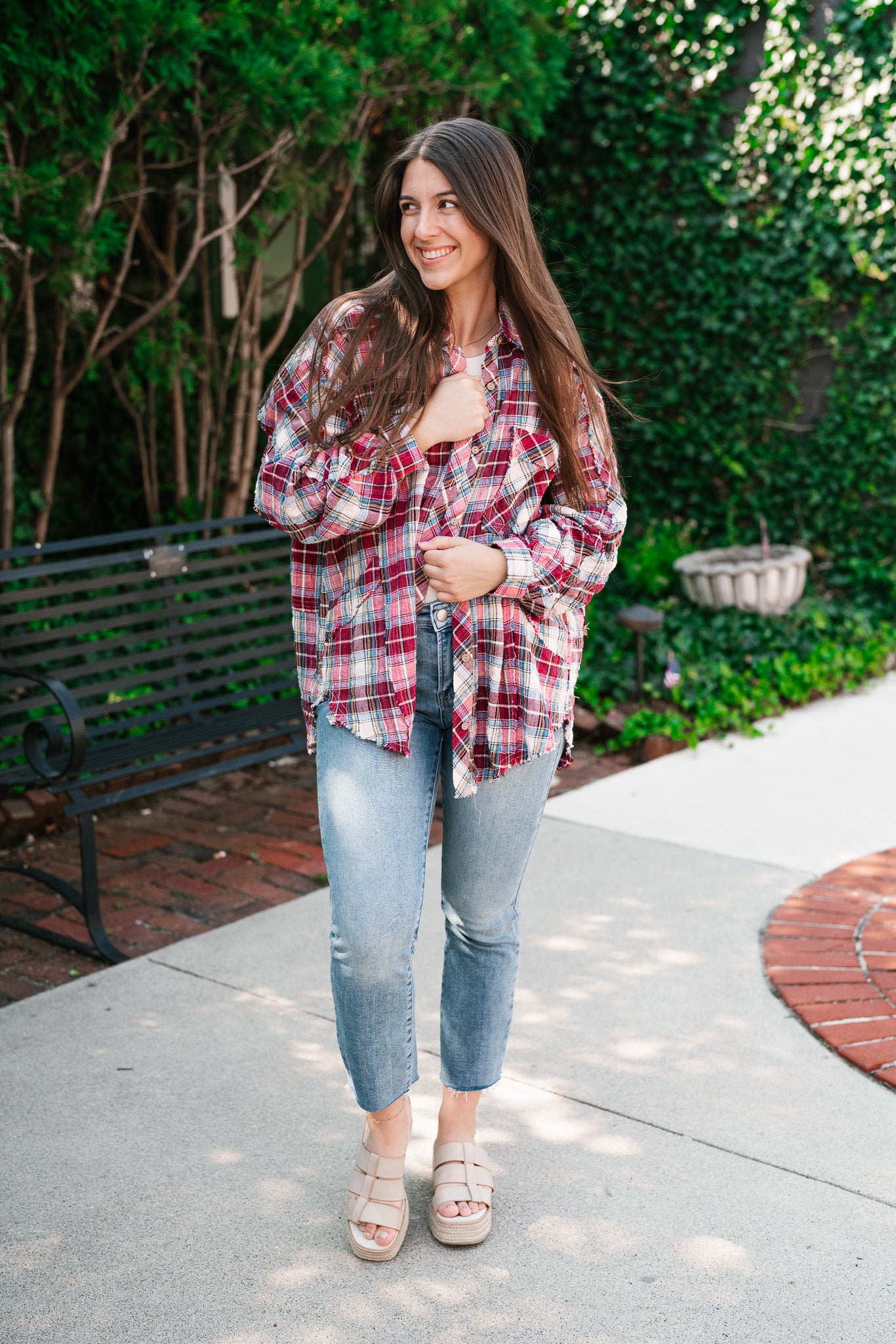 Lucky You Button Up Flannel Top