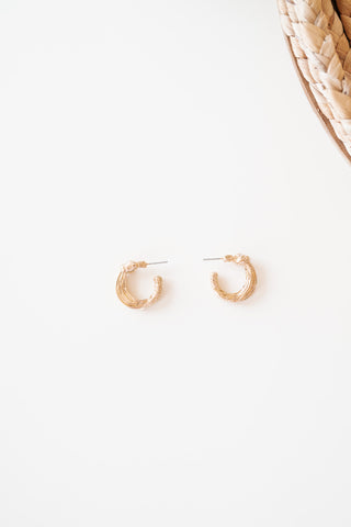 Gold Twisted Hoop Earring