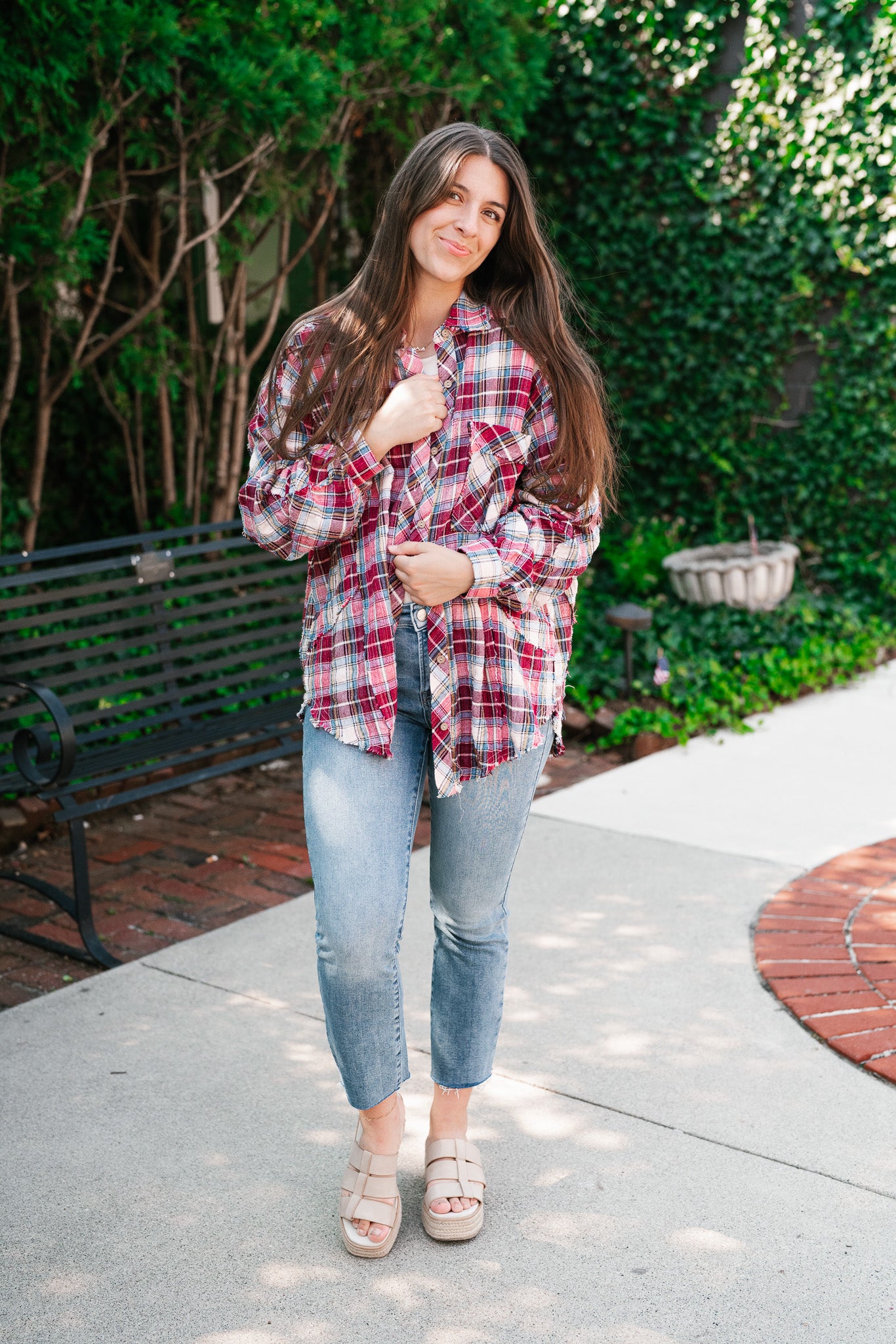 Lucky You Button Up Flannel Top