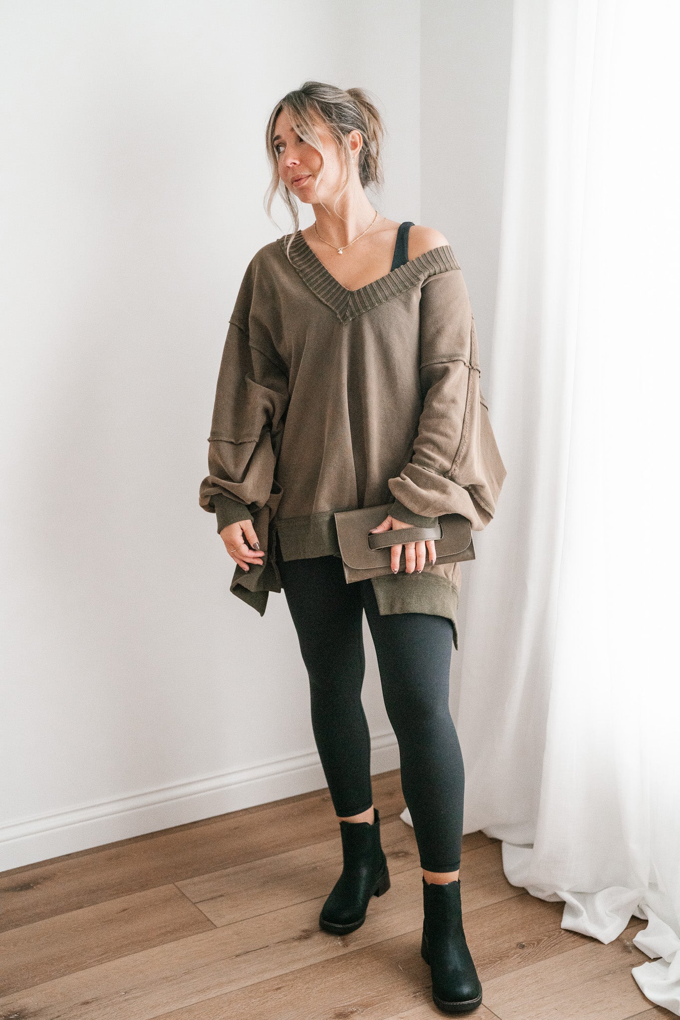 Olive Over You Oversized Top