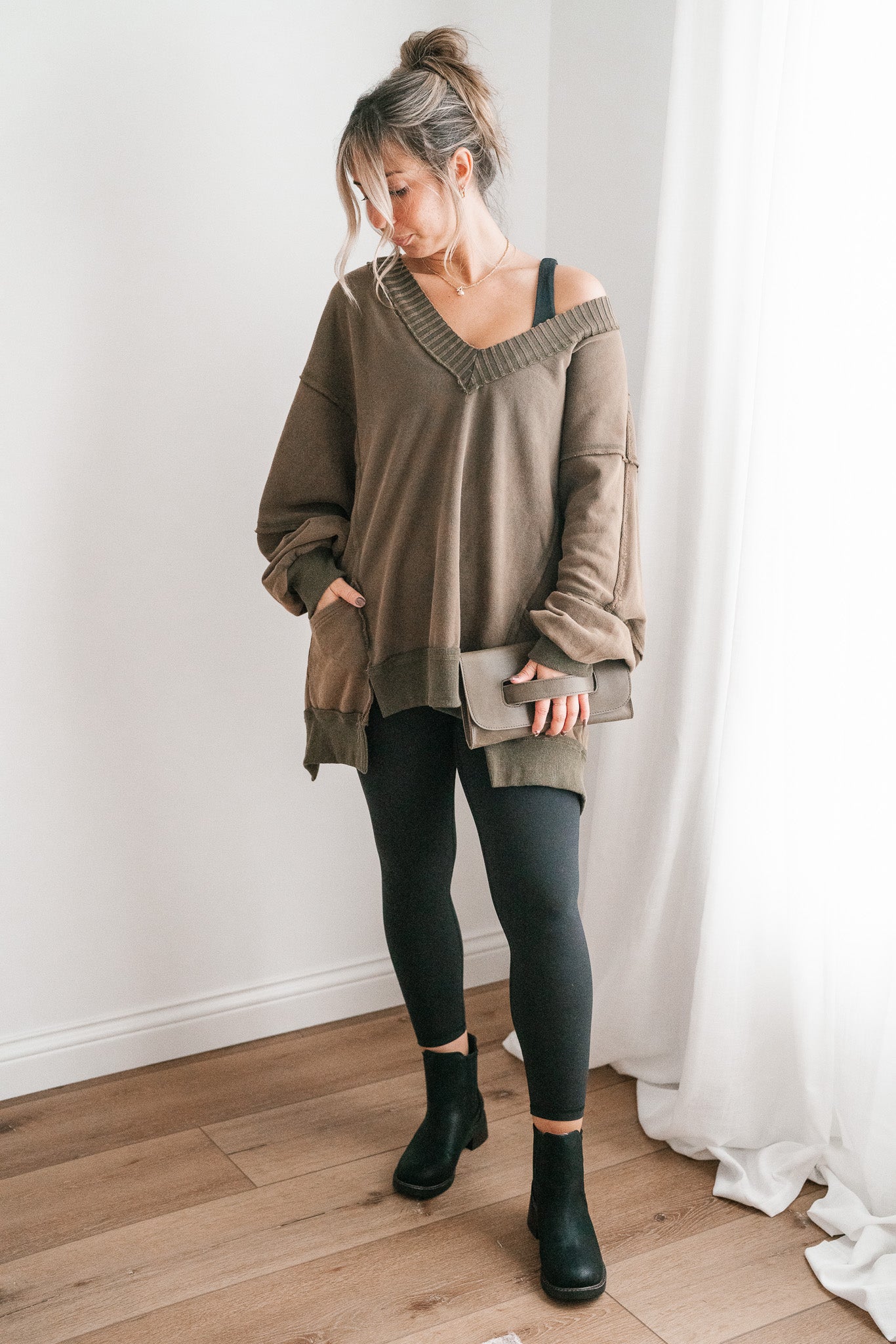 Olive Over You Oversized Top