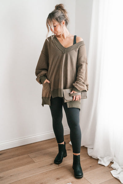 Olive Over You Oversized Top