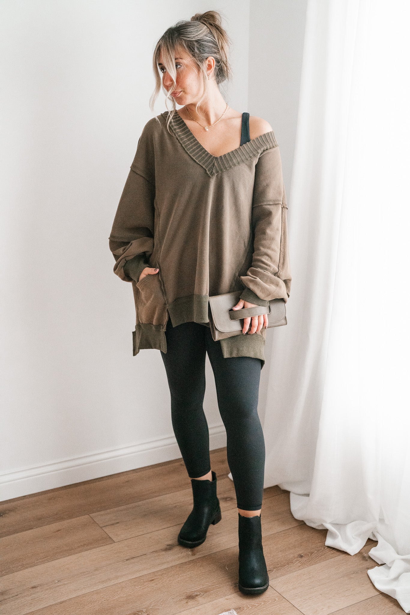 Olive Over You Oversized Top