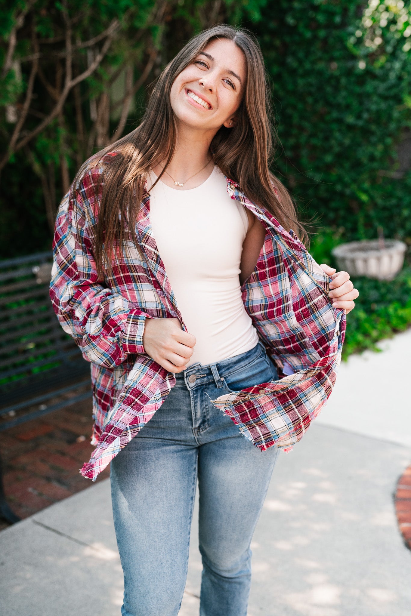 Lucky You Button Up Flannel Top