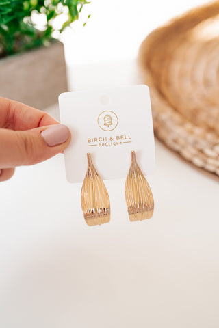 Golden Petal Hoop Earring