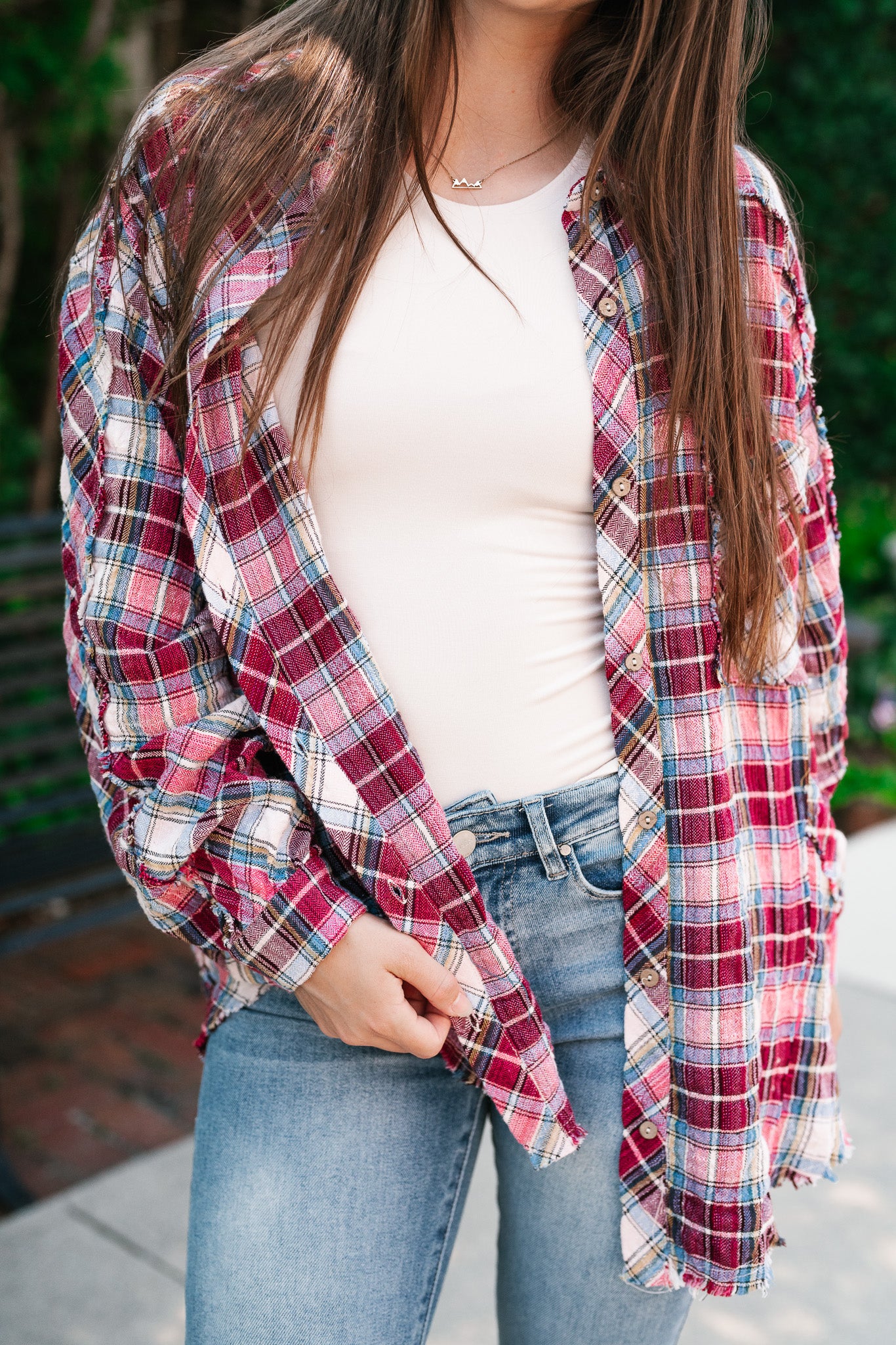 Lucky You Button Up Flannel Top