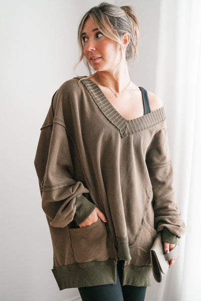 Olive Over You Oversized Top