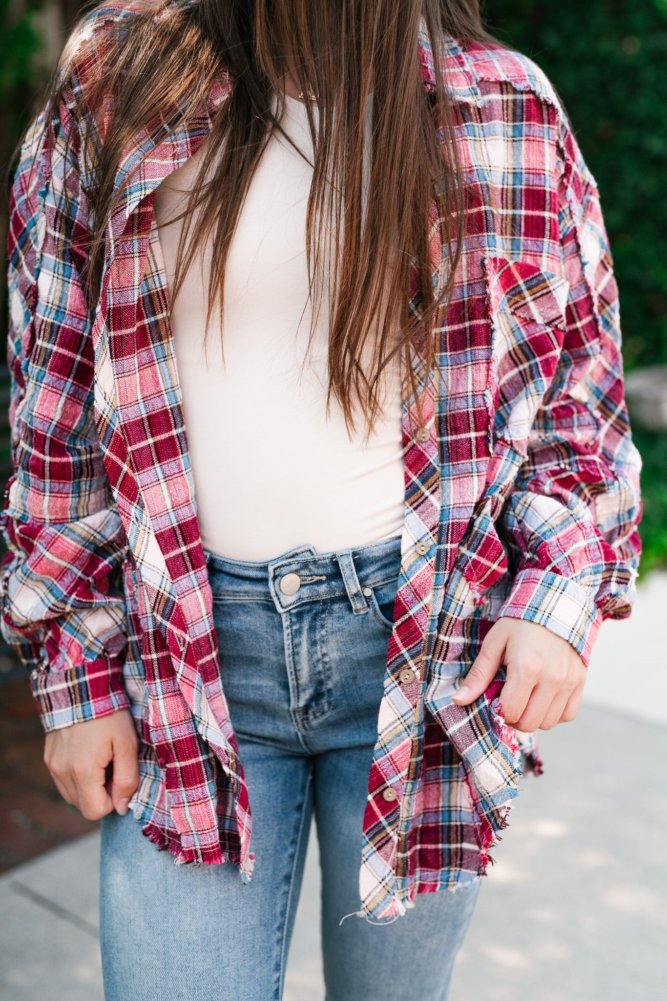 Lucky You Button Up Flannel Top