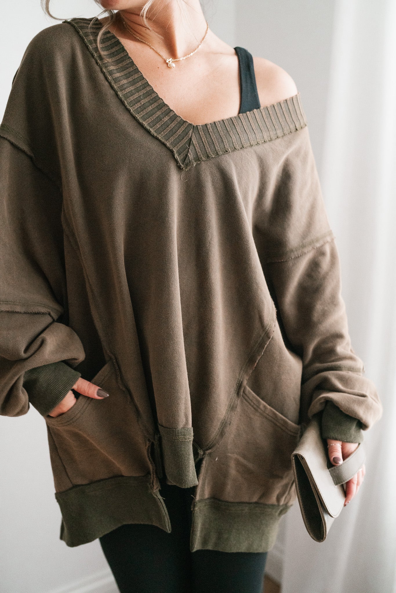 Olive Over You Oversized Top