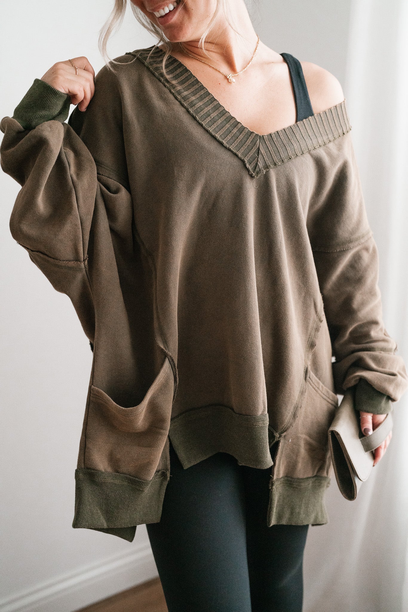 Olive Over You Oversized Top