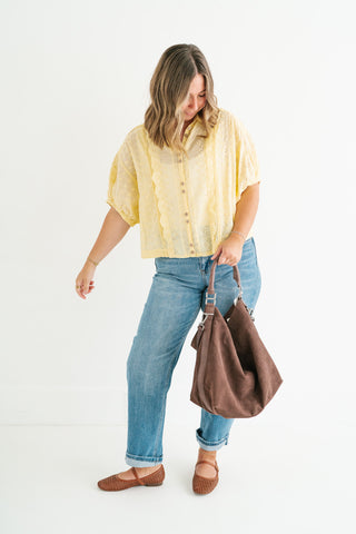 Golden Meadow Eyelet Top