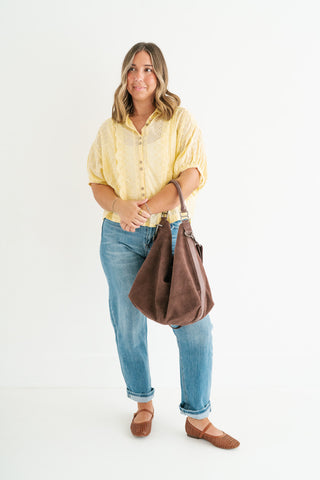 Golden Meadow Eyelet Top