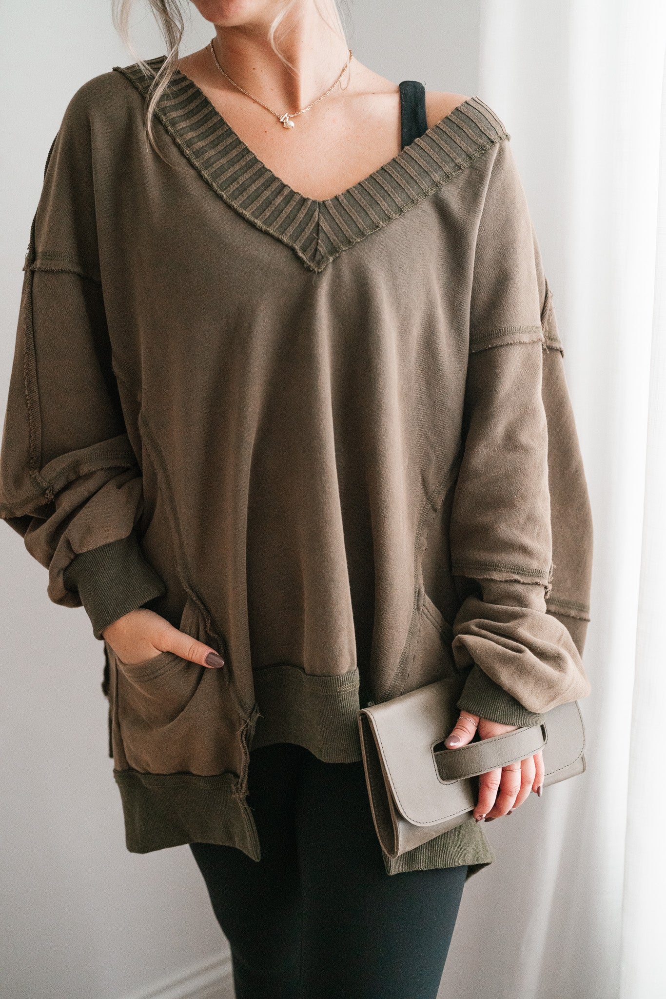 Olive Over You Oversized Top