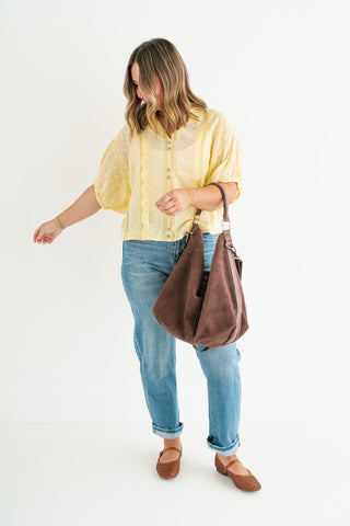 Golden Meadow Eyelet Top