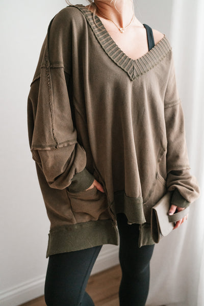 Olive Over You Oversized Top