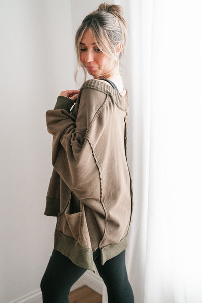 Olive Over You Oversized Top