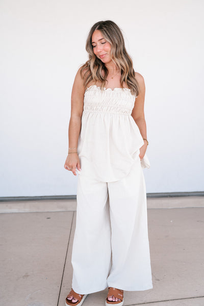 Natural Beauty Strapless Ruched Top