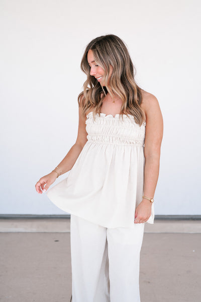 Natural Beauty Strapless Ruched Top