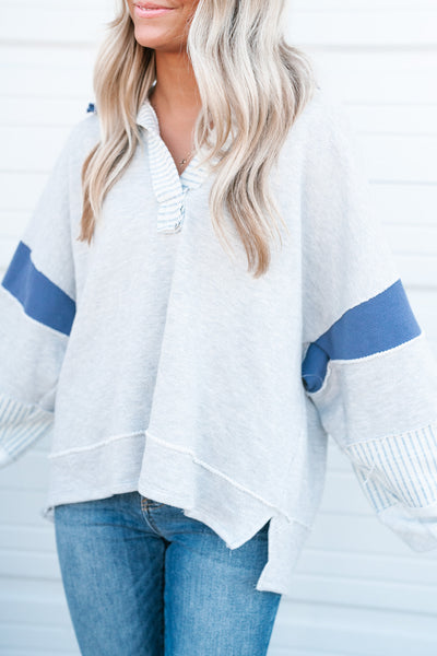 Don't Get It Twisted Pullover - Heather Gray