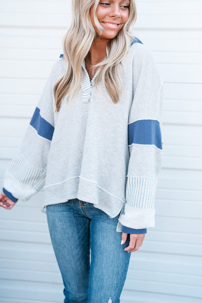 Don't Get It Twisted Pullover - Heather Gray