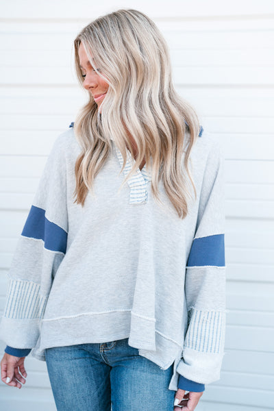 Don't Get It Twisted Pullover - Heather Gray