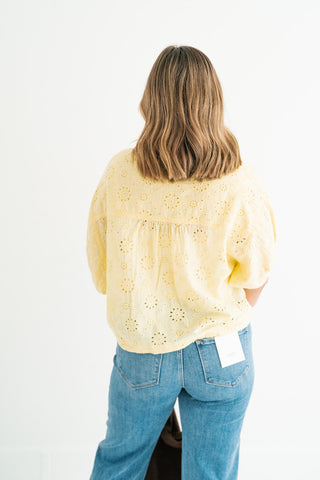 Golden Meadow Eyelet Top