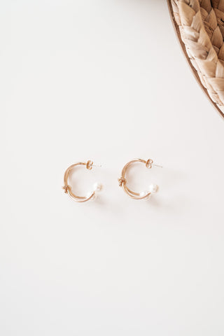 Knot Pearl Gold Earrings