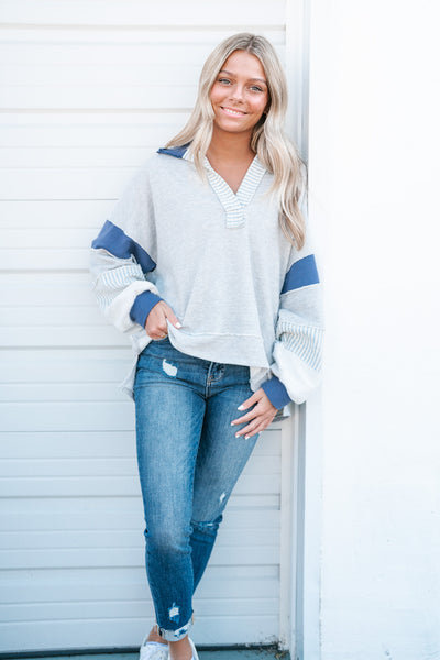 Don't Get It Twisted Pullover - Heather Gray