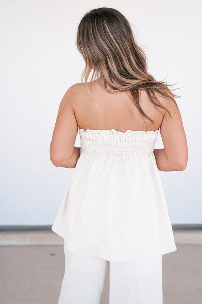 Natural Beauty Strapless Ruched Top