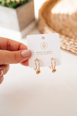 Knot Pearl Gold Earrings