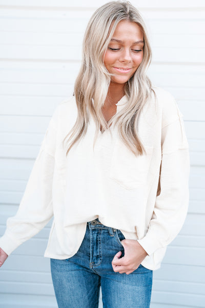 Marnie Textured Long Sleeve - Cream