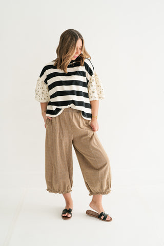 Quiet Confidence Striped Short Sleeve Top