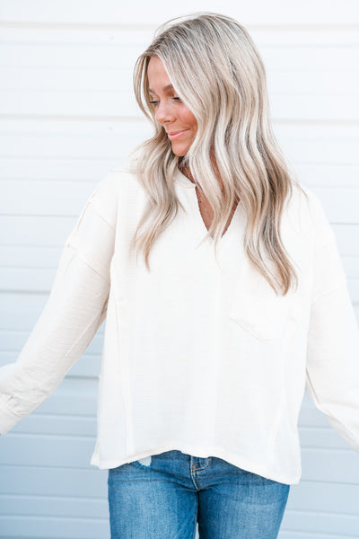 Marnie Textured Long Sleeve - Cream