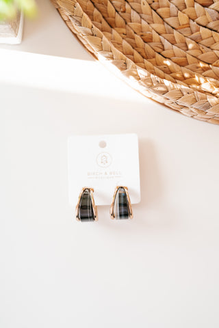 Gold and Black Tortoise Hoop Earring