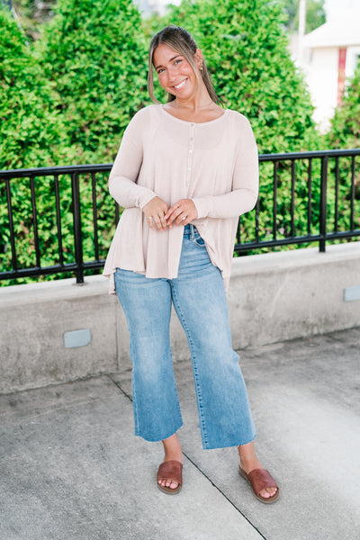 Heathered Haze Button Down Top