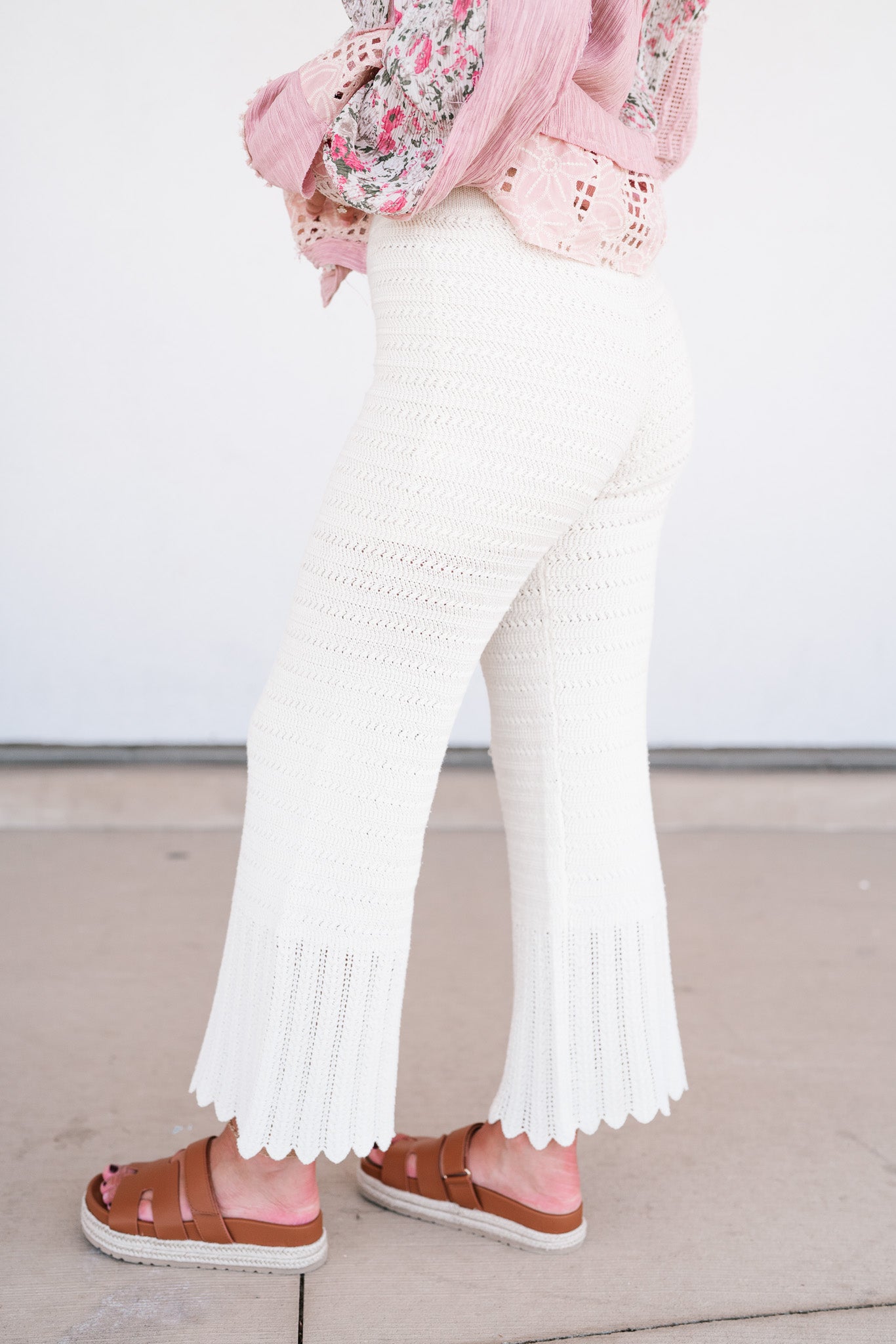 Weekend Retreat Crochet Flare Wide-Leg Pants