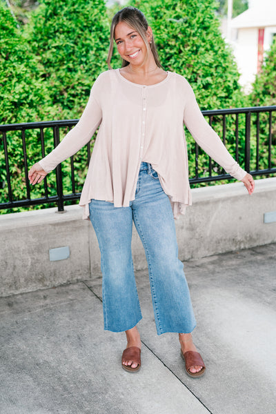Heathered Haze Button Down Top