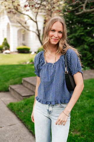 Cottage Lane Gingham Short Sleeve Top
