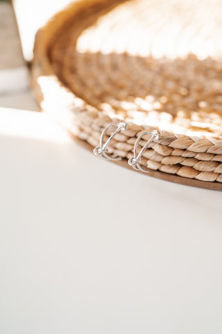 Silver Knotted Hoop Earrings