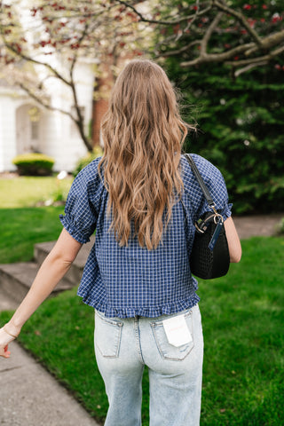 Cottage Lane Gingham Short Sleeve Top